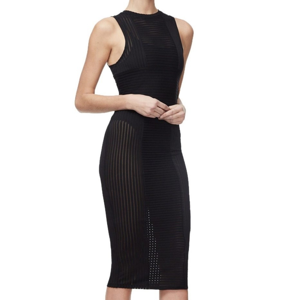 NWT Good American Be Sheer Now Black LBD Dress